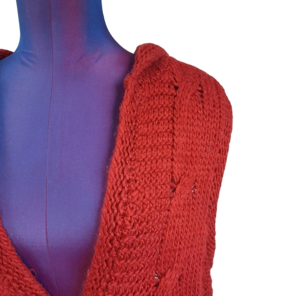 Eddie Bauer Rust Toggle Hooded Duster Sweater Vest Size XL‎ Women's - Picture 2 of 10